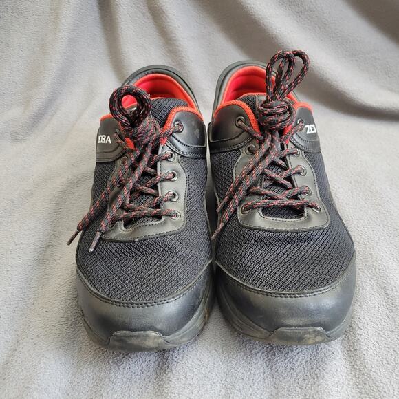 COSMIC BLACK ZEBA Sneaker Shoes Mens Size 12 Hands Free Slip On Tie Once Red - Picture 2 of 11